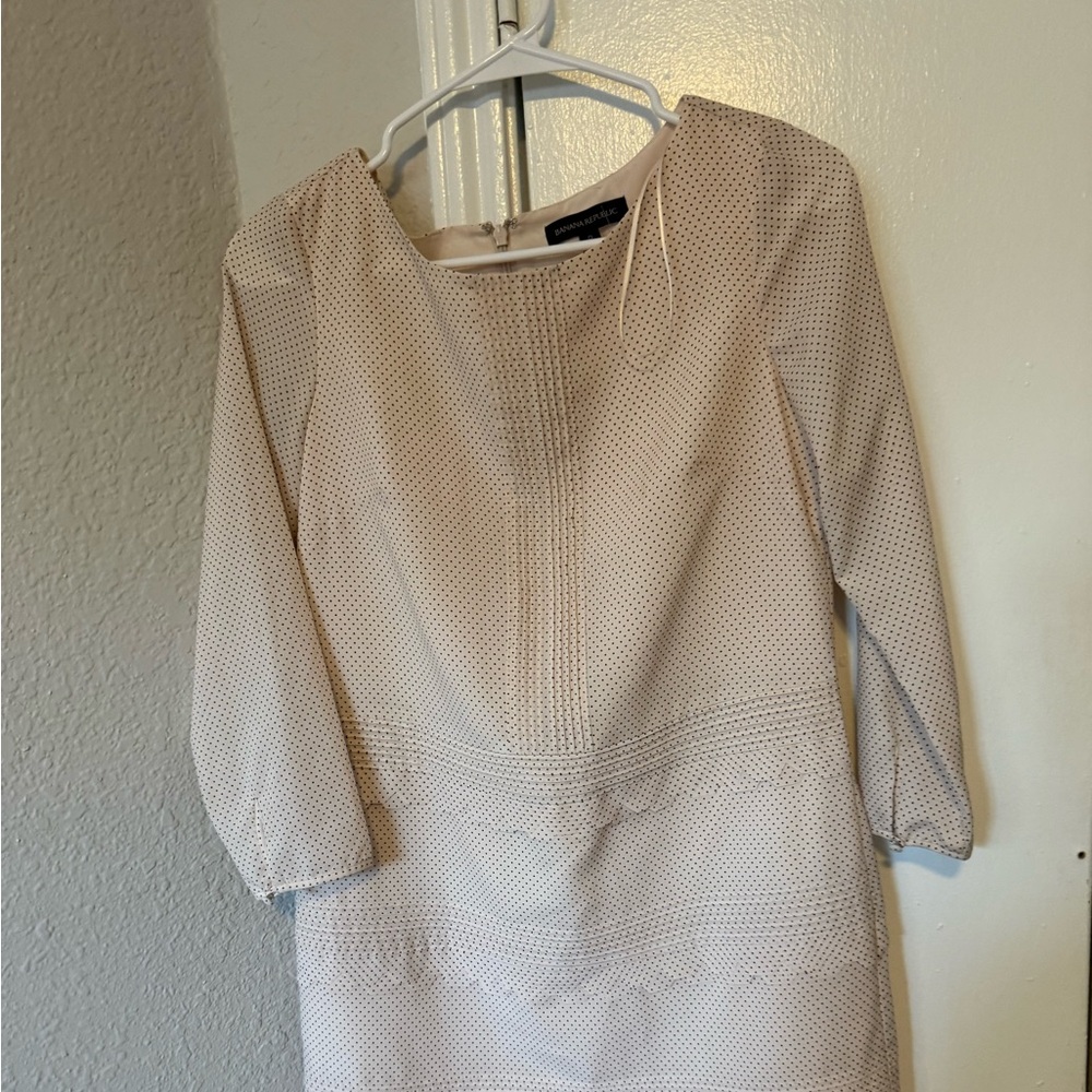 Banana Republic Cream Long Sleeve Dress